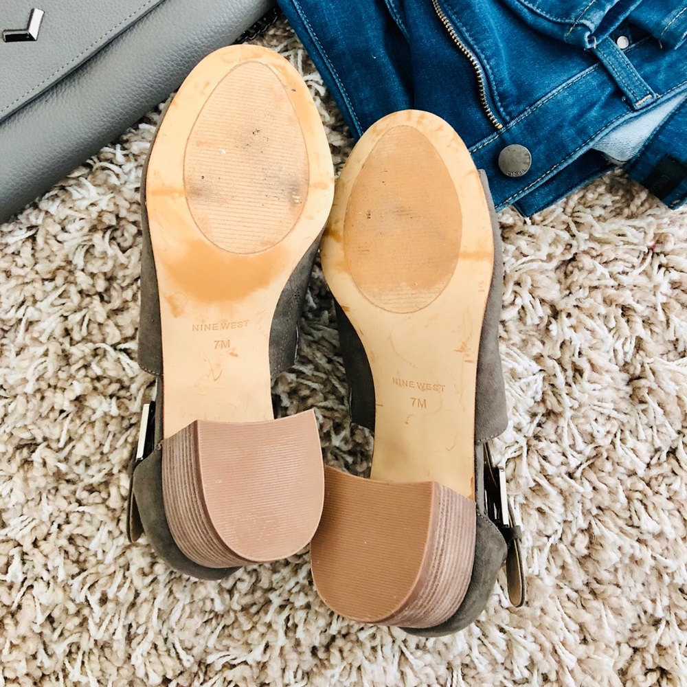 {SOLD) Olive Belted Sandal 7M [Nine West] Suede - Picture 6 of 6
